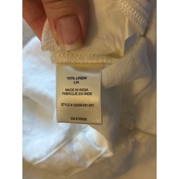 Cloth & Stone Linen Jumpsuit Drawstring Waist Casual‎ White XS - Picture 4 of 9